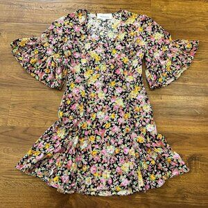 LES RÊVERIES Floral silk mini dress